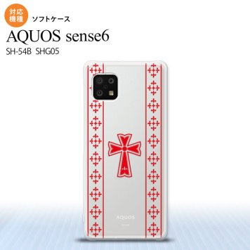 SH-54B SHG05 AQUOS sense6 スマホケース ソフトケース ゴシック クリア 赤 メンズ レディース nk-sens6-tp1007