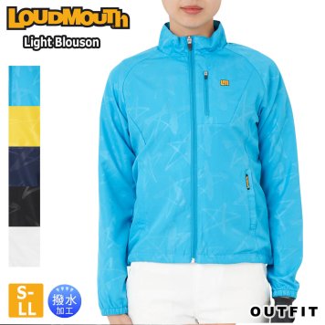 LOUDMOUTH ラウドマウス ゴルフウェア ブルゾン ライトダウン レディース 撥水加工 エンボス エンボス柄 総柄 ライトダウンブルゾン アウター 防寒 シンプル 大きいサイズ ブランド カジュアル きれいめ プレゼント ギフト outfit  花以外 敬老の日 プレゼント ギフト