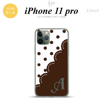iPhone11Pro iPhone11 Pro スマホケース ソフトケース ドット レース A 茶 +アルファベット メンズ レディース nk-i11p-tp345i