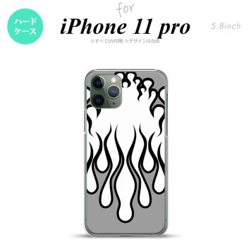 iPhone11Pro iPhone11 Pro スマホケース ハードケース ファイヤー 炎 白 黒 メンズ レディース nk-i11p-1307