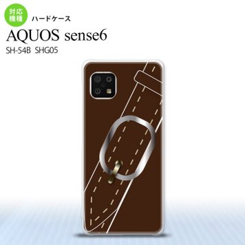 SH-54B SHG05 AQUOS sense6 スマホケース ハードケース ベルト 茶 メンズ レディース nk-sens6-327