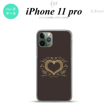 iPhone11Pro iPhone11 Pro スマホケース ハードケース ハート 飾り 茶 メンズ レディース nk-i11p-611