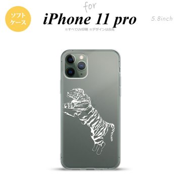 iPhone11Pro iPhone11 Pro スマホケース ソフトケース 虎 クリア 白 メンズ レディース nk-i11p-tp567