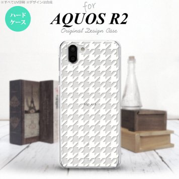 AQUOS R2 アクオス アール2 SH-03K SHV42 専用 スマホケース カバー ハードケース 千鳥柄(大) 白クリア nk-r2-929[スマホ,スマホケース,スマホカバー,ケース,カバー,ジャケット]