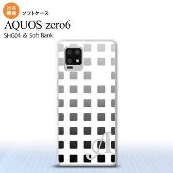 SHG04 SHG04 ZERO6 AQUOS zero6 スマホケース ソフトケース スクエア ドット 黒 +アルファベット メンズ レディース nk-zero6-tp1365i