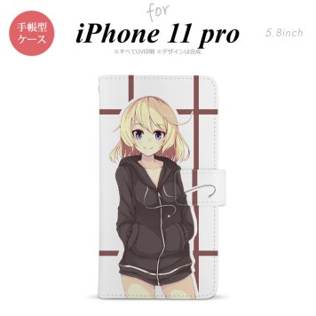 iPhone11Pro iPhone11 Pro 手帳型スマホケース カバー 女の子 キャラ 茶色  nk-004s-i11p-dr1331