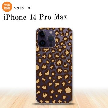 iPhone14 ProMax iPhone14 Pro Max スマホケース 背面ケースソフトケース 豹柄 B 茶 クリア 2022年 9月発売 nk-i14pm-tp897