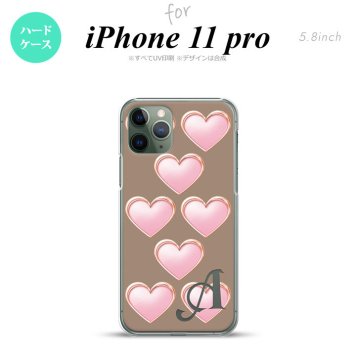 iPhone11Pro iPhone11 Pro スマホケース ハードケース ハート C 茶 +アルファベット メンズ レディース nk-i11p-176i