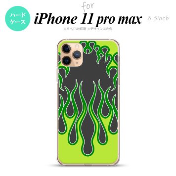 iPhone11ProMax iPhone11pro max スマホケース ハードケース ファイヤー 炎 黒 緑 メンズ レディース nk-i11pm-1305