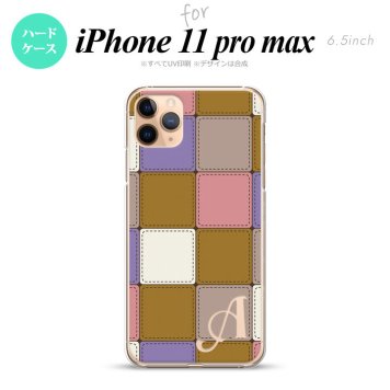 iPhone11ProMax iPhone11pro max スマホケース ハードケース パッチワーク ミックスC ベージュ +アルファベット メンズ レディース nk-i11pm-1673i
