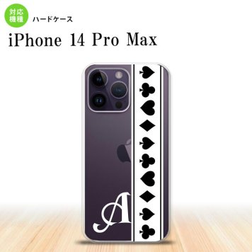 iPhone14 ProMax iPhone14 Pro Max スマホケース 背面ケース ハードケース トランプ 帯 白 黒 +アルファベット 2022年 9月発売 nk-i14pm-527i