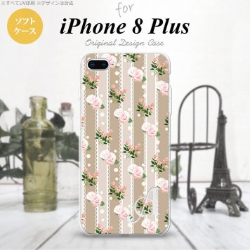 【iPhone8Plus】【スマホケース/スマホカバー】【アイフォン8プラス】iPhone8Plus スマホケース ケース アイフォン8プラス イニシャル レース・バラ（B） ベージュ nk-ip8p-tp268ini【メール便送料無料】