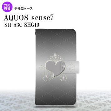 sense7 sense7 手帳型スマホケース カバー ハート グレー 2022年 11月発売 nk-004s-sens7-dr318