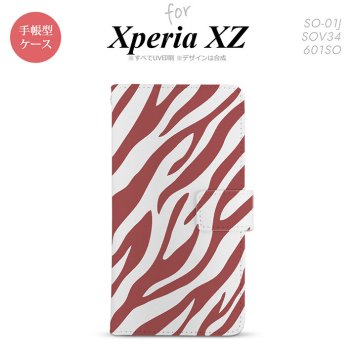 【手帳型 スマホ カバー ケース】【SO01J】【エクスペリア XZ 】手帳型 ケース SO-01J スマホ カバー XPERIA XZ エクスペリア ゼブラ 赤 nk-004s-so01j-dr023【メール便送料無料】