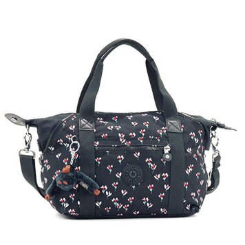 キプリング Kipling ショルダーバッグ K13848 E66 ART S アートエス 2way ミニボストンバッグ 斜めがけバッグ SMALL FLOWER BL ネイビー+フラワー柄
