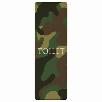 トイレ プレート 木製 TOILET 文字タイプ 迷彩 カラー 長方形 縦書き 9x27cm ドア サインステッカー ピクトサイン トイレマーク表示 案内 注意 施設 御手洗 TOILET おしゃれ シンプル 安全対策