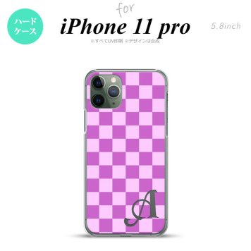 iPhone11Pro iPhone11 Pro スマホケース ハードケース スクエア ピンク 紫 +アルファベット メンズ レディース nk-i11p-768i