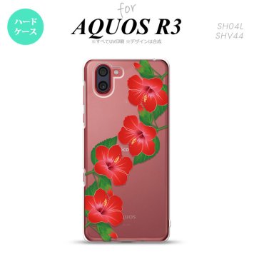 SH-04L SHV44 R3 AQUOS R3 スマホケース カバー ハイビスカス A 赤 nk-r3-082
