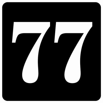 番号シール ナンバー シール 27x27cm ブラック 数字 77 案内板 野球 スポーツ 道具 イベント会場 会議室 部屋番号 店舗 レストラン 飲食店 ショップ ストア 席番号 テーブル