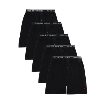 ラルフローレン Ralph Lauren ニットボクサー トランクス 5枚セット お買い得 パック 下着 NCKBP5 PBD メンズ ブラック 綿 コットン