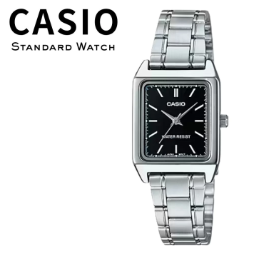 カシオ CASIO 腕時計 レディース 収納ケース付き チープカシオ チプカシ スクエア シルバー ブラック シンプル 日常使い プレゼント ギフト 時計 女性用 彼女 母 妻 誕生日 就職祝い 入学祝い 日本未発売 海外モデル 成人 卒業 入学