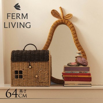 ferm LIVING ファームリビング 洋梨の形の編み込みラタンミラー Pear Braided Mirror  ミラー 壁掛け 鏡 北欧 ラタン おしゃれ 可愛い 北欧雑貨 インテリア雑貨 キッズ 子供部屋 洋梨 ラフランス 正規販売店