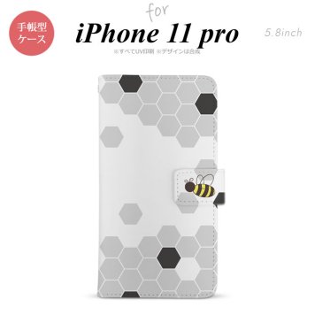 iPhone11Pro iPhone11 Pro 手帳型スマホケース カバー ハニー クリア 黒  nk-004s-i11p-dr1690