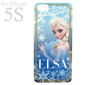 在庫限り:アイフォンカバー アイフォンケース iPhone5 iPhone5S 専用   ブルー エルサ アナと雪の女王   ディズニー 楽ギフ_包装(MCD)