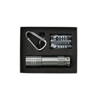 パワフル9LEDライトセット メタリックグレー L2806 景品 記念品 粗品 ノベルティ 名入れ 御挨拶 ご挨拶