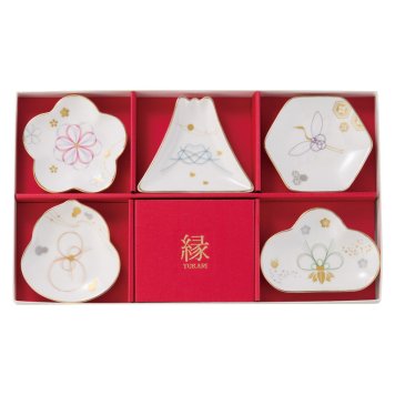 縁 -yukari- 五様小皿揃  ／皿・プレート 食器 キッチン用品 敬老の日 プレゼント ギフト お彼岸 お供え 秋 2026 送料無料 ギフト プレゼント プチギフト 内祝い 快気祝い 出産祝い 結婚祝い 引出物 新築祝い お返し