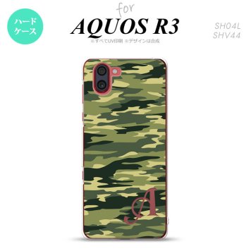 SH-04L SHV44 R3 AQUOS R3 スマホケース カバー タイガー 迷彩 A 緑 +アルファベット nk-r3-1172i