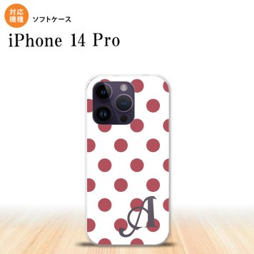iPhone14 Pro iPhone14 Pro スマホケース 背面ケースソフトケース ドット 水玉 B 白 スモーク ピンク +アルファベット 2022年 9月発売 nk-i14p-tp109i