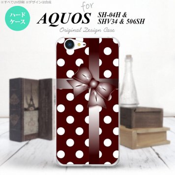 【SH04H】【スマホケース/スマホカバー】【アクオス ゼータ】SH04H スマホケース AQUOS ZETA SH04H カバー アクオス ゼータ ドット・リボン 赤茶 nk-sh04h-301【メール便送料無料】
