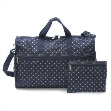 レスポートサック LeSportsac ボストンバッグ 斜めがけバッグ 7185 D954 LARGE WEEKENDER ラージウィークエンダー SPECKLE DOT ドット柄+ネイビー