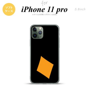 iPhone11Pro iPhone11 Pro スマホケース ソフトケース トランプ ダイヤ 黒 オレンジ メンズ レディース nk-i11p-tp545