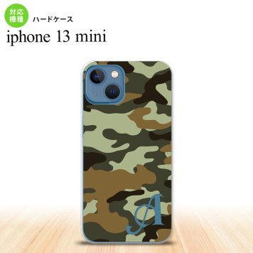 iPhone13mini iPhone13 mini ケース ハードケース ウッドランド 迷彩 B 緑 +アルファベット  nk-i13m-1158i