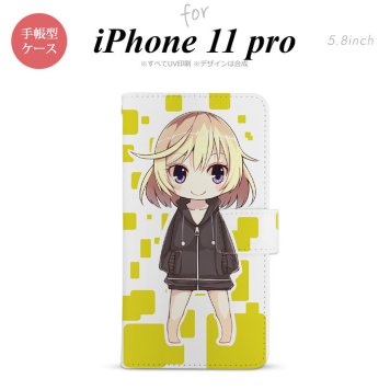 iPhone11Pro iPhone11 Pro 手帳型スマホケース カバー 女の子 キャラ 黄  nk-004s-i11p-dr1336