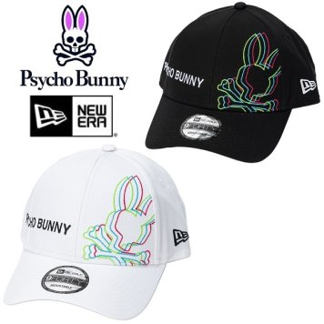 サイコバニー ゴルフ キャップ NEW ERAコラボ メンズ レディース Psycho Bunny PBMG502F お誕生日祝い お祝い 記念品 お父さん 父の日 彼氏 男性 30代 40代 50代 60代 還暦祝い 敬老の日  人気プレゼント プレゼント