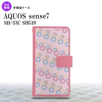 sense7 sense7 手帳型スマホケース カバー 丸 ピンク 2022年 11月発売 nk-004s-sens7-dr1664