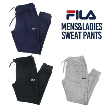 FILA フィラ ジョガーパンツ スウェット 下 メンズ レディース 部屋着 ルームウェア トレーニングウェア ペアルック おそろい カップル スリム フィットネス シンプル 黒 ブラック 白 ホワイト グレー 大きいサイズ キングサイズ スエット ギフト 敬老の日 プレゼント ギフト