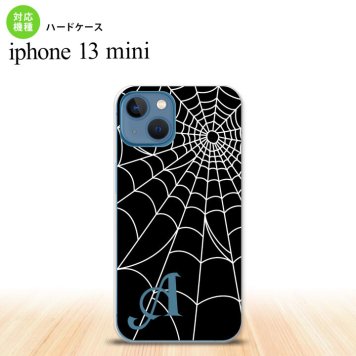 iPhone13mini iPhone13 mini ケース ハードケース 蜘蛛 巣 A 白 +アルファベット  nk-i13m-931i