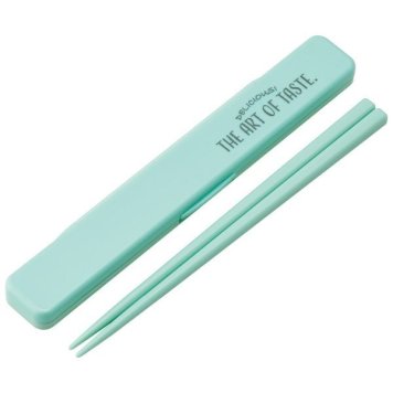ニュアンスカラー ブルーイエロー 抗菌 音のならない箸・箸箱セット 箸18cm スケーター ※送料無料(ポスト投函)
