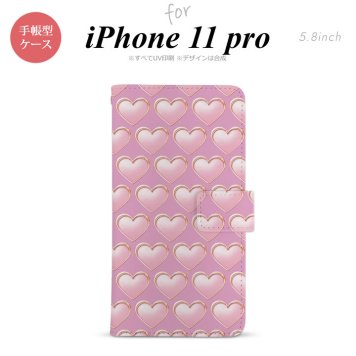 iPhone11Pro iPhone11 Pro 手帳型スマホケース カバー ハート ピンク  nk-004s-i11p-dr174