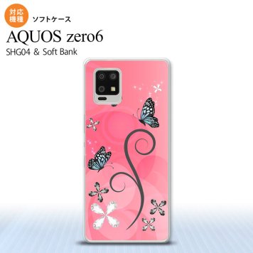 SHG04 SHG04 ZERO6 AQUOS zero6 スマホケース ソフトケース バタフライ 蝶 D ピンク メンズ レディース nk-zero6-tp225