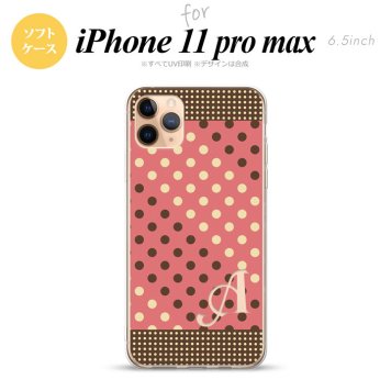 iPhone11ProMax iPhone11pro max スマホケース ソフトケース ドット 水玉 C 赤 茶 +アルファベット メンズ レディース nk-i11pm-tp1645i