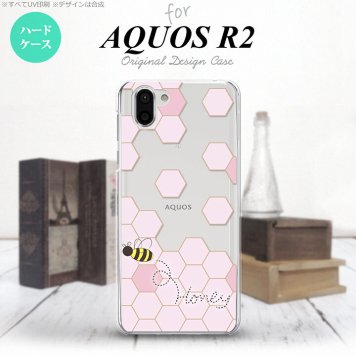 AQUOS R2 アクオス アール2 SH-03K SHV42 専用 スマホケース カバー ハードケース ハニー クリア×ピンク nk-r2-1687[スマホ,スマホケース,スマホカバー,ケース,カバー,ジャケット]