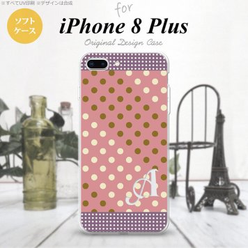 【iPhone8Plus】【スマホケース/スマホカバー】【アイフォン8プラス】iPhone8Plus スマホケース ケース アイフォン8プラス イニシャル ドット・水玉 サーモンピンク×紫 nk-ip8p-tp1653ini【メール便送料無料】