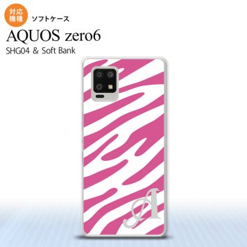 SHG04 SHG04 ZERO6 AQUOS zero6 スマホケース ソフトケース ゼブラ ピンク 白 +アルファベット メンズ レディース nk-zero6-tp122i