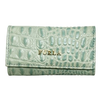 【※アウトレット※】フルラ FURLA キーケース クロコ型押し レザー 6連キーケース 00694352 レディース AZO ライトブルー系