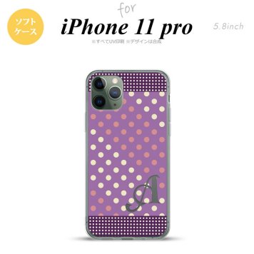 iPhone11Pro iPhone11 Pro スマホケース ソフトケース ドット 水玉 C 紫 ピンク +アルファベット メンズ レディース nk-i11p-tp1652i